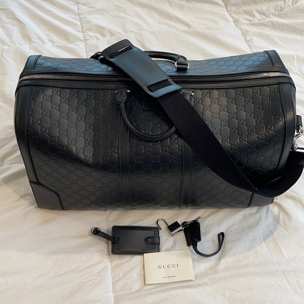 Guccissima Signature Large Duffle Black